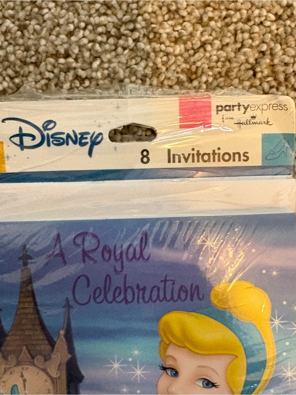 Vintage Y2K Disney Cinderella Royal Celebration Blue Birthday Party Invitations - Picture 3 of 6